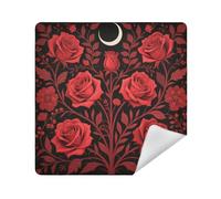 siphylline Makeup Travel Case Cloth Magic Sticker Travel Make Up Organizer Wrap 13.8 X 13.8 Wrapper Cosmetic Organizers For Travel, Gothic red roses, 13.8x13.8in