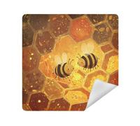 siphylline Makeup Travel Case Cloth Portable Travel Toiletry Organizer Wrap 13.8 X 13.8 Wrapper For Organization, bumble bees honeycomb, 13.8x13.8in