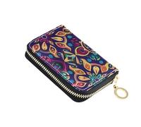 siphylline Mandala Docks leather womens card holder wallet with Cion Purse RFID Blocking mens card holder with zipper