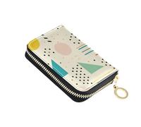 siphylline Memphis Style leather cardholder wallet mens With 9 cards slot RFID Blocking card holder with zipper