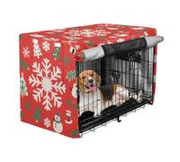 siphylline Merry Christmas Snowflake Santa Blood Red Cage Covers for Dog Crates Pets Kennel Covers with Roller Shades
