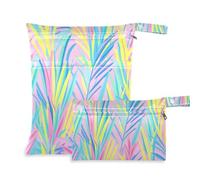 siphylline mess-proof bag for travel 2 Pack travel essentials for flying with handles for yoga, travel Tropical Plants Simple