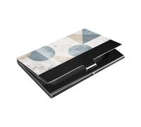 siphylline Modern Geonetric Blue Ultra-thin small business card holder With Leather & Stainless Steel credit card storage for Business Meeting Use