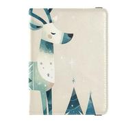 siphylline Modern Reindeer Green Leather Passport and Vaccine Card Holder Combo Travel Documents Organizer Protector Document Organizer Holder Accessories Ultra Slim