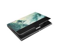siphylline Mountain Tree Green Illustration Ultra-thin business card holder case With Leather & Stainless Steel card holder modern for Protects Your Cards