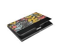 siphylline Peek-a-boo Ultra-thin business card holder with Leather and Stainless Steel case with card holder for Women or Men