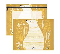 siphylline Pencil Bags With 3 Reinforced Grommets 3 Rings Pocket for A4 Paper Letter 2 Pack Teacher Art Supplies Storage Be A Voice White Bear