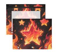 siphylline Pencil Bags With Smooth Zippers Storage Bag for 3 Rings Binder 2 Pack Teacher Classroom Supplies Fire Burning Stars Red Black