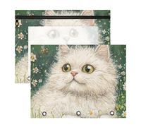 siphylline Pencil Box 3-Holes Pocket Folders for A4 Paper Letter 2 Pack Teacher School Supplies Art Selkirk Rex Cats Green