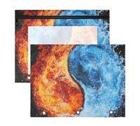 siphylline Pencil Box Clear Window Pocket Folders for A4 Paper Letter 2 Pack Students Classroom Supplies Water Yin and Yang Tai Chi