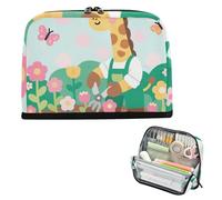 siphylline Pencil Case Bag Large Capacity Pen Case Big Capacity Stationery Bag for Kids Preppy School Supplies Cartoon Cute Giraffes Gardener Green