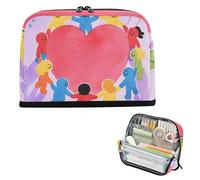 siphylline Pencil Case Holder Large Capacity Makeup Portable Case Pencil Holder for Adults Middle School Hearts Little Cute People