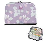 siphylline Pencil Case Holder Large Capacity Makeup Pouches Soft Multi-Purpose Bag for Man College Slow Style Strawberry Lavender