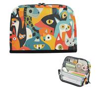 siphylline Pencil Case Organizer Large Capacity Pen Bag Expandable Stationery Storage for Teens Cosmetics Animals Abstract Colorful Cartoon