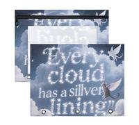 siphylline Pencil Case Sturdy Pen Holder Case for A4 Paper Letter 2 Pack Teacher Storing School Students Teacher Supplies Every Cloud Has A Silver Lining Animal Cat