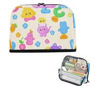 siphylline Pencil Holder Case Large Capacity Makeup Pouches With Zipper Coin for Women Cosmetics Cartoon Animal Alphabet Colorful