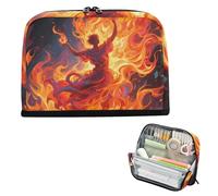 siphylline Pencil Holder Large Capacity Pen Case Organizer Slots Stationery Storage for Preppy Kindergarten Dancing in Fire Red