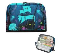 siphylline Pencil Holder Large Capacity Pen Cases Simple Storage Organizer for Adults Travel Ship Deep Sea