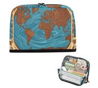 siphylline pencil pouches Large Capacity Cosmetic Bag Zippered Storage Organizer for Preppy High School Ancient World Map
