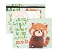 siphylline pencil pouches With 3 Reinforced Grommets Storage Bag for 3 Rings Binder 2 Pack Teacher Classroom Supplies Just A Girl Who Loves Red Panda