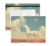 siphylline pencil poucheses 3-Holes 3 Rings Pocket for 3 Rings Binder 2 Pack Students Classroom Supplies unicorns Fantasy Style