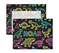 siphylline pencil poucheses Adorable 3 Hole Punch for A4 Paper Letter 2 Pack Students Storing School Students Teacher Supplies Roaring Dino Yellow Green Black