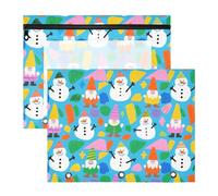 siphylline pencil poucheses Portable Pen Holder Case for 3 Rings Binder 2 Pack Students College Supplies Cartoon Snowman and Dwarf Colorful