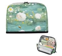 siphylline Pencil Storage Case Large Capacity Pen Case Cute Stationery Bag for Teen Girls School Must Haves Cartoon Sheep A River