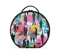 siphylline People Silhouette Art Street Cosmetic Bags with Compartments & Handle stylish Case Cosmetic Makeup Bag with adjustable dividers 11 IN