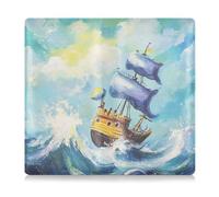 siphylline Pirate Ship Leather Car Registration and Insurance Card Holder Wallet Accessories Case for ID, Driver's License, Key Contact Information Cards, Pirate ship, One Size