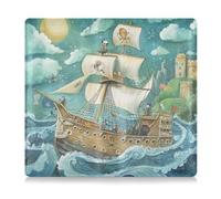 siphylline Pirate Ship Pu Leather Registration and Insurance Card Holder Essential Car Wallet Case for Documents, Cards, License