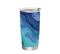 siphylline Purple Blue Galaxy Starry Waves Stainless Steel insulated cup with Lid travel mug with lid for hot and cold drinks simple tumbler 20oz