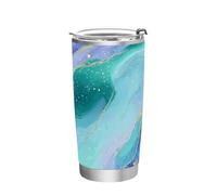 siphylline Purple Blue Galaxy Starry Waves Stainless Steel water cup with Lid mug spill proof leak proof for hot and cold drinks cute 20oz