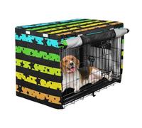 siphylline Rainbow Color Strips Black Stars Dog Cage Covers Kennel Covers for Puppy Rollers Shades