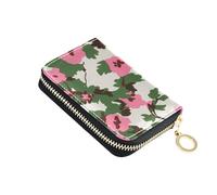 siphylline Red and Green Camouflage Pattern leather womens card wallet with Cion Purse RFID Blocking credit card holder for men with zipper