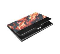 siphylline Red Fire Gorgeous Combustion Ultra-thin business card holder travel With Leather & Stainless Steel credit card holders for Protects Your Cards