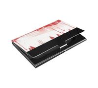 siphylline Red Pine Trees Merry Christmas Ultra-thin business card holder pocket With Leather & Stainless Steel card holder modern for Travel Home or Office Use