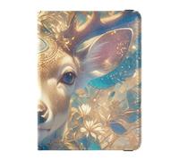 siphylline Reindeer Hyper-Realistic Style Vivid Colors Leather Passport Holder Cover Wallet Travel Documents Organizer Protector Cute Passport Book Ultra Slim