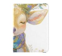siphylline Reindeer Hyper-Realistic Style Vivid Colors Leather Passport Holder Covers Case Card Holder Passport Case Document Organizer Holder Accessories Lightweight