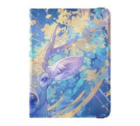 siphylline Reindeer Hyper-Realistic Style Vivid Colors Leather Passport Holder Covers Case Travel Passport Wallet with Vaccination Card Slot Passport Cover with RFID Blocking Lightweight