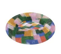 siphylline Retro Hazy Colored Blocks Pet Cat Beds Anti-Slip fluffier Cat Pillow Bed for Small Size Pets Sleeping
