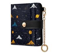 siphylline Retro Style Funny Hill Galaxy Women's Folding Wallet With Card Slots Cute PU Leather Card Wallet for Women Boys Girls