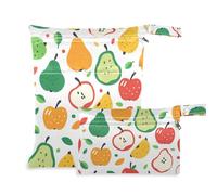 siphylline reusable bags for baby 2 Pack travel essentials for flying with handles for gym, beach Colorful Apples and Pears