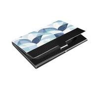 siphylline Sea Anhor Geometric Style Ultra-thin business card holder travel with Leather and Stainless Steel card holder modern for Women or Men