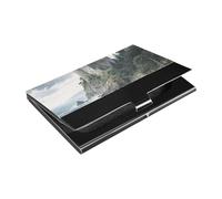 siphylline Sea Mountain Building Grey Cloud Ultra-thin small business card holder with Leather and Stainless Steel card holder case for Business Meeting Use