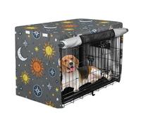 siphylline Space Star Nebula Gray Crate Covers for Dogs Puppy Wire Cage Covers Roller Shades