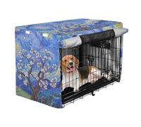 siphylline Starry Sky Pear Blossoms Cage Covers for Dog Crates Kennel Covers for Puppy with Roller Shades