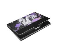 siphylline Stars Purple Shining Dragon Ultra-thin small business card holder with Leather and Stainless Steel pocket card holder for Protects Your Cards