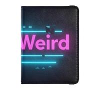 siphylline Stay Weird Style Leather Passport and Vaccine Card Wallet Combo Passport Case Badge ID Vaccine Card Holder Wallet Waterproof