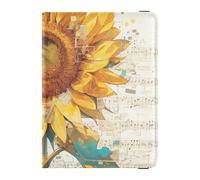 siphylline Sunflower Made of Music Notes Leather Passport Holder Covers Case Passport Cover Document Organizer Holder Accessories Waterproof